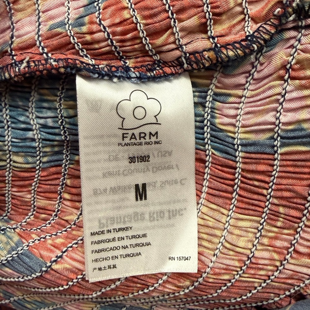 NWT Farm Rio Garden Navy Smocked Mini Dress Size M - Picture 13 of 13